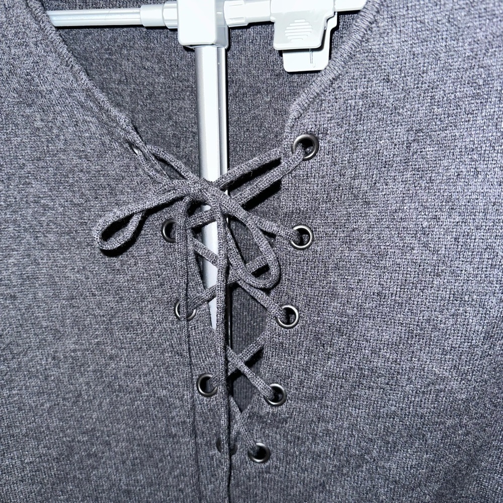 Vince Wool & Cashmere Lace-Up Sweater | Luxury Knit - Picture 4 of 8